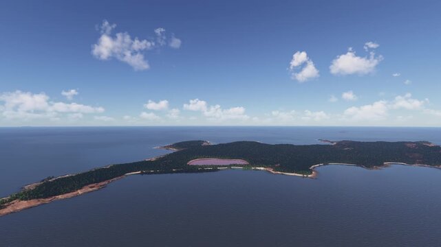 Drone aerial view of Hillier Lake in Western Australia. Australia