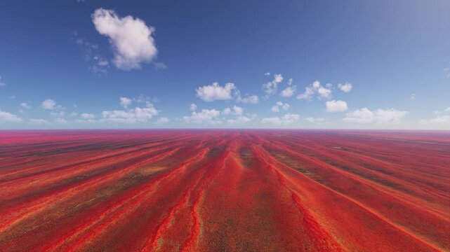Circular aerial drone view of Simpson Desert in Northern Territory. Australia