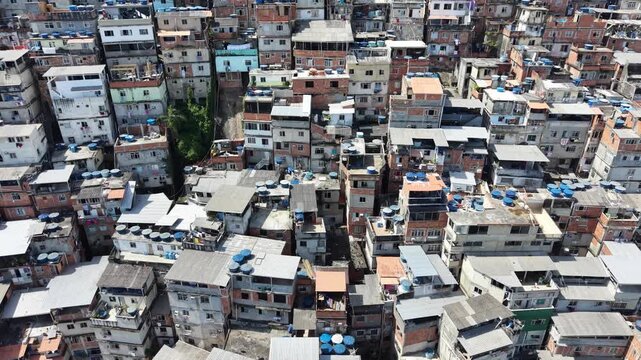 Aerial View of Rocinha Favela in Rio de Janeiro, Brazil