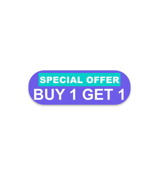Vibrant Purple Teal Special Offer Buy One Get One Free Banner.