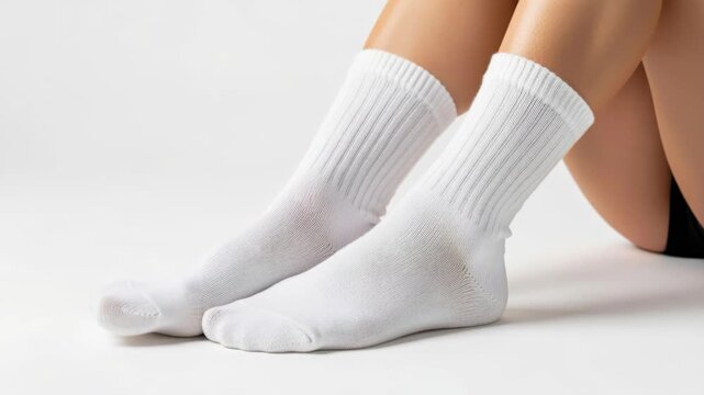 White Crew Socks on Legs