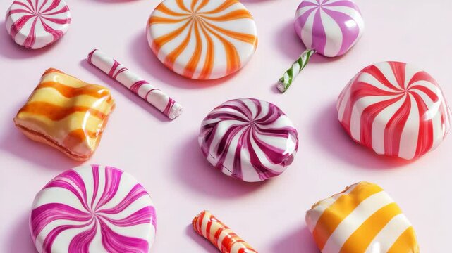 A delightful assortment of candy in vibrant colors, perfect for a festive or sweet-themed shoot.