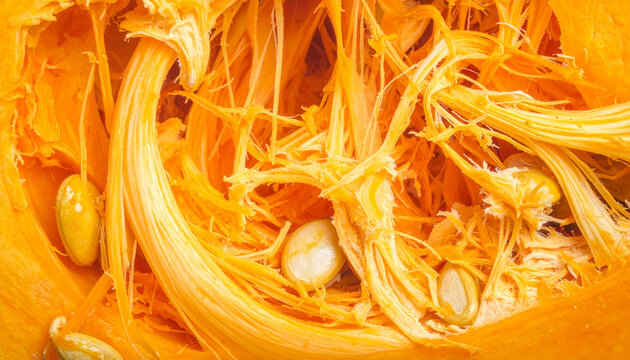 Pumpkin interior close up