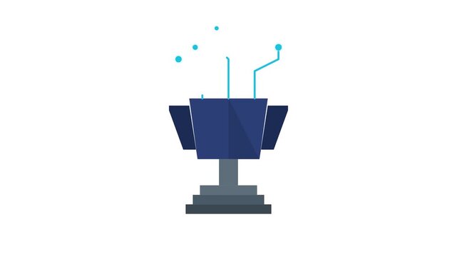 trophy icon showing achievement process representing artificial intelligence success and excellence