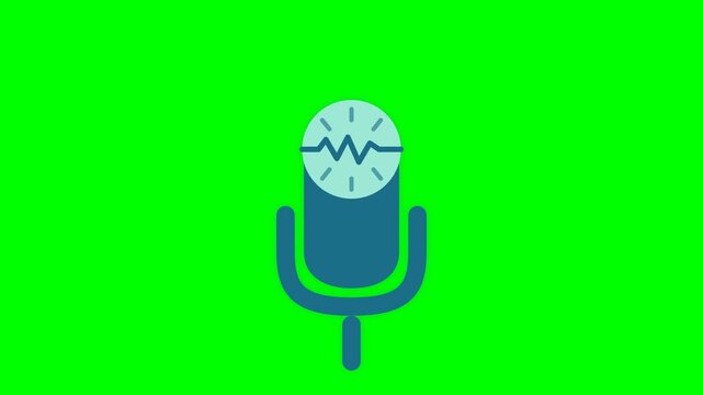 microphone icon illustrating voice input process representing artificial intelligence speech recognition and recording