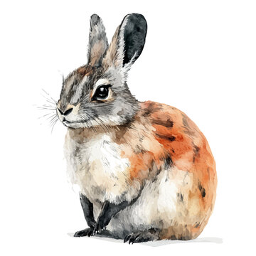 Viscacha, watercolor illustration featuring playful movement and lively expressions, isolated on a white background.