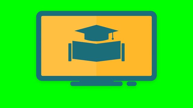 online learning icon depicting digital study process representing education e-learning and remote knowledge