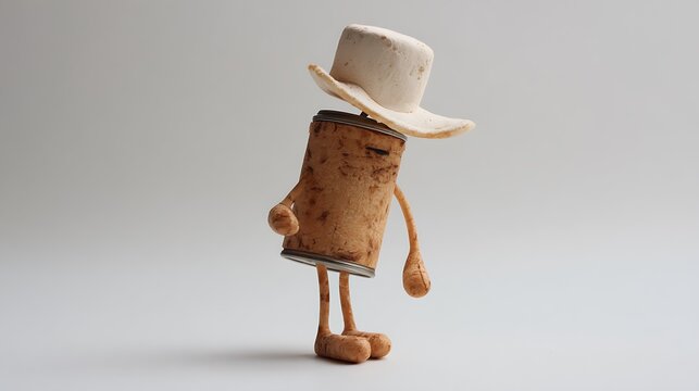 Cartoon cowboy character standing isolated white background