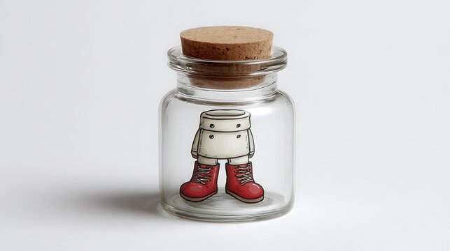 Red and white plastic bottle with brown cap and label