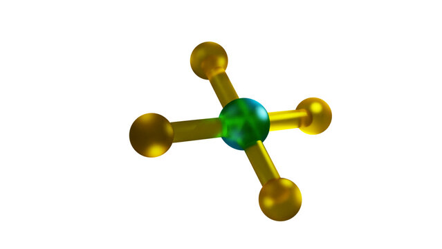 Krypton Particle or Molecule over White Background