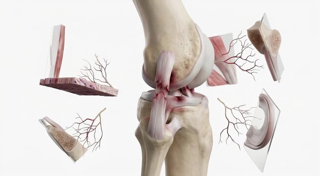 Knee Joint Cartilage and Ligaments 3D Medical Animation Orthopedic Anatomy with Histology