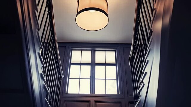 Indoors view of staircase in house