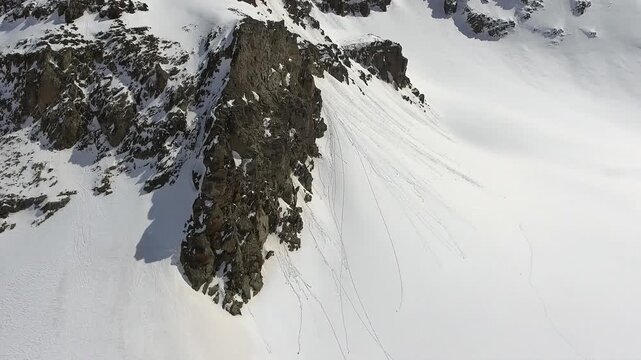 Snowy Eastern Black Sea Mountains in Rize Turkey show rugged peaks and highland ridges.