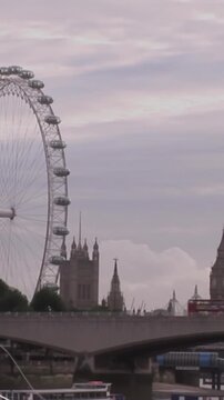 Animation of financial data processing over london cityscape