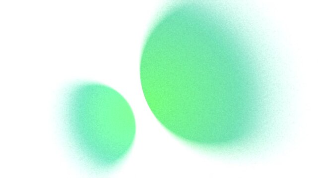 Abstract minimalist white background with two soft green circular forms, one large and one small, featuring feathered edges and subtle gradients. Clean airy composition with gentle luminosity and spac