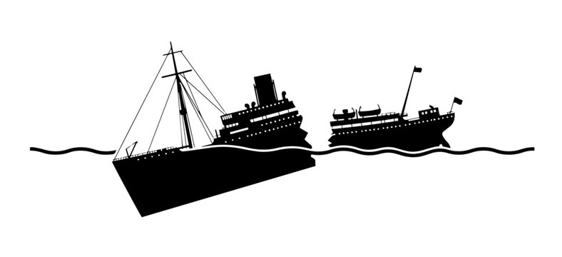Cargo ship vector illustration showing maritime transport and ocean freight vessels.