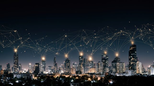 5G wireless network, high speed internet, cloud computing or connect diagram technology, Data storage, service, synchronize, online, financial, Connectivity global, smart city, ecommerce, facility