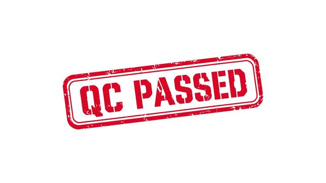 Qc passed red grunge stamp for quality control, inspection and approved 