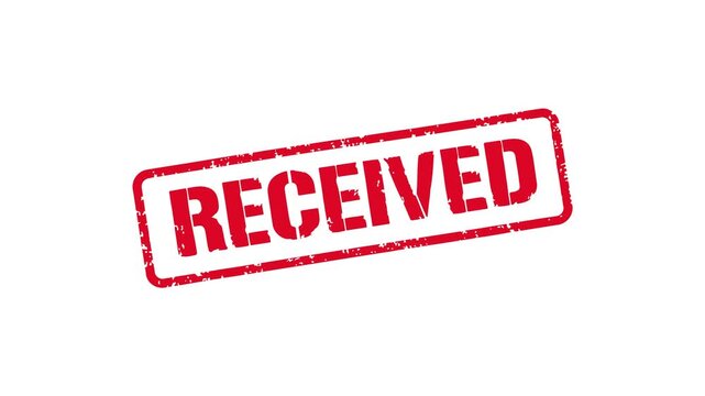 Received red grunge stamp for delivery confirmation