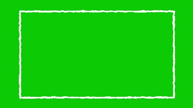 Animated hand drawn white border frame animation