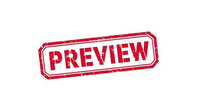 Animated preview red grunge stamp for review, sneak peek and pre relase