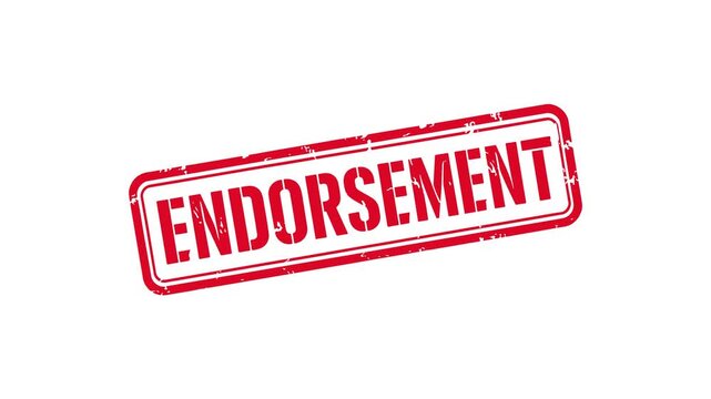 Animated endorsement red grunge stamp for approval, support and business authorization