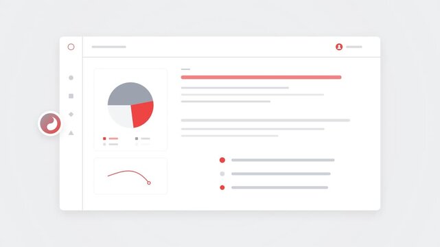 Minimalist dashboard interface with animated data charts and business metrics