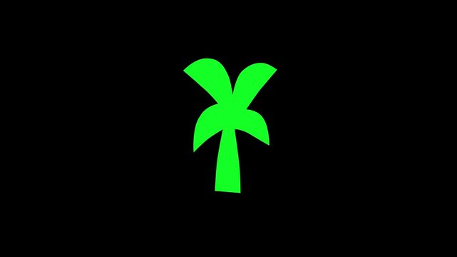 A clean, minimalist graphic design featuring three black silhouette palm trees set against a stark white background. This elegant and modern vector artwork captures