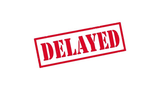 Delayed red grunge stamp for shipping delivery project and schedule delay
