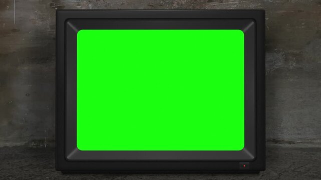 Title: Retro Television Green Screen Background
