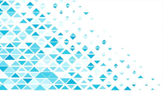 Abstract background featuring blue triangular grid patterns shifting on a clean white backdrop.