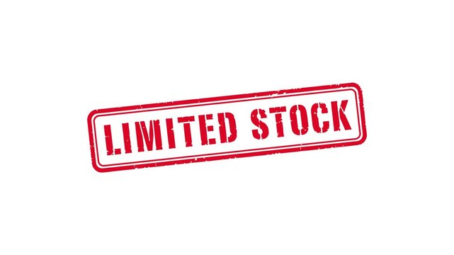 Limited stock red grunge stamp for scarcity availability and urgent sale