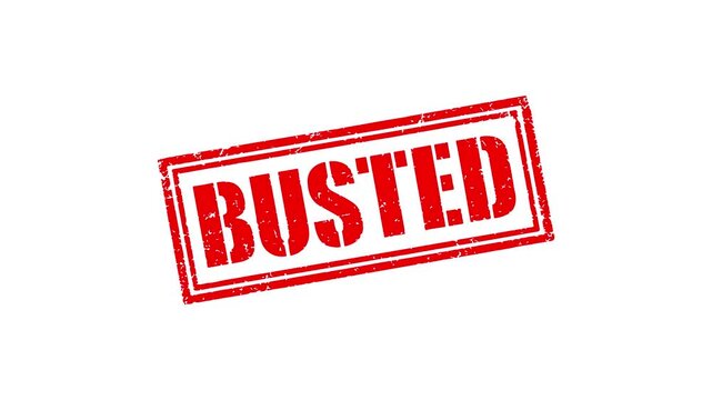 Busted red grunge stamp for crime crackdown and enforcement 