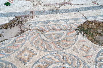 Fototapeta premium Ancient Mosaic Floor at Syedra Archaeological Site, Turkey