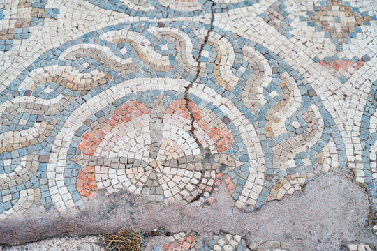 Ancient Mosaic Floor  at Syedra Archaeological Site, Turkey