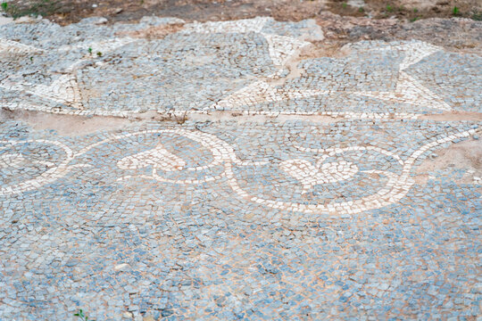 Ancient Mosaic Floor  at Syedra Archaeological Site, Turkey