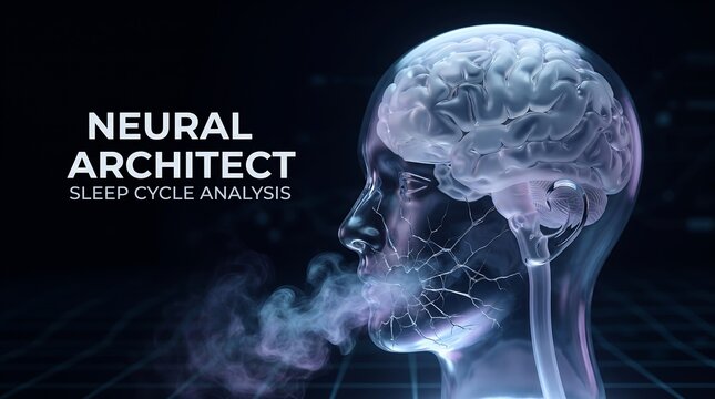 Transparent 3D Human Head Exhaling Smoke with Brain