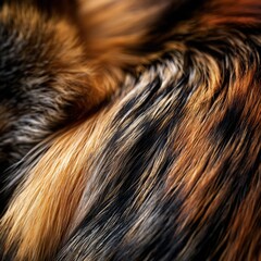 Naklejka premium Focus on the soft details of fox fur with warm light highlighting its texture, capturing the essence of nature up close.