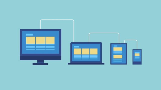 Web design development, responsive web design, responsive screen concept 2d animation with alpha matte