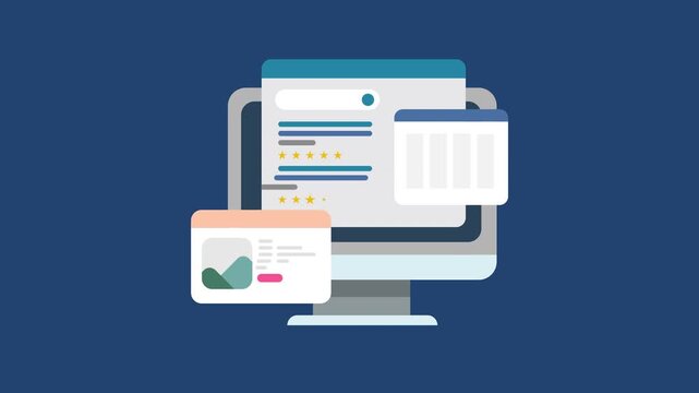 Website ranking monitoring, Search advertising, Paid marketing on internet 2d animation with alpha matte