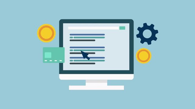 Pay per click advertising, Search engine marketing 2d animation with alpha matte