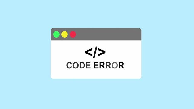 Pop up box appearing on screen, Browser code error pop up message 2d Animation with Alpha Matte