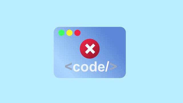 Error code notification message on dialog box, Wrong check mark symbol 2d Animation with Alpha Matte