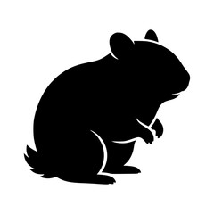 Fototapeta premium Sitting rodent silhouette vector illustration