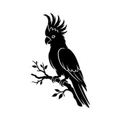 Perched cockatoo silhouette vector illustration © Md CF ID #17860857