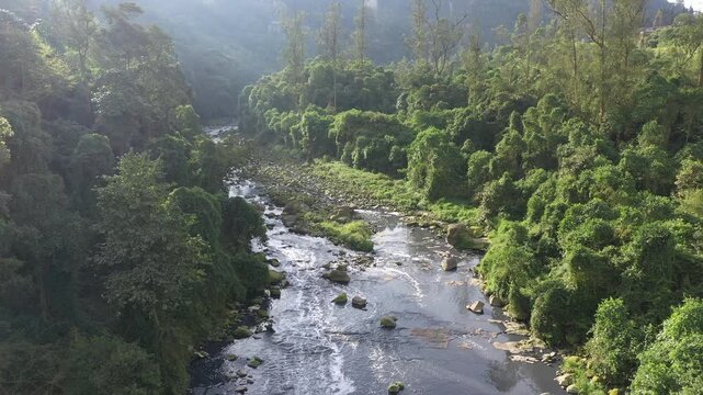Drone approach to Tequendama Falls in Cundinamarca