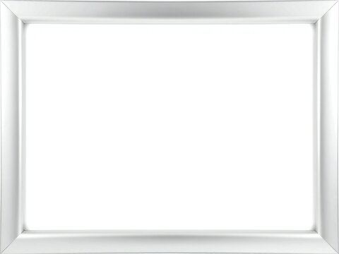Empty silver picture frame on a plain wall