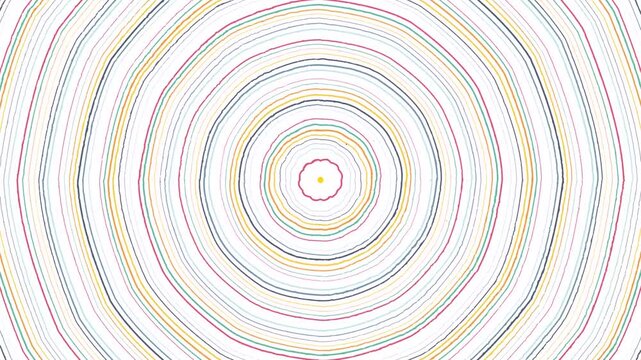Abstract background with colorful concentric circles and geometric radial pattern