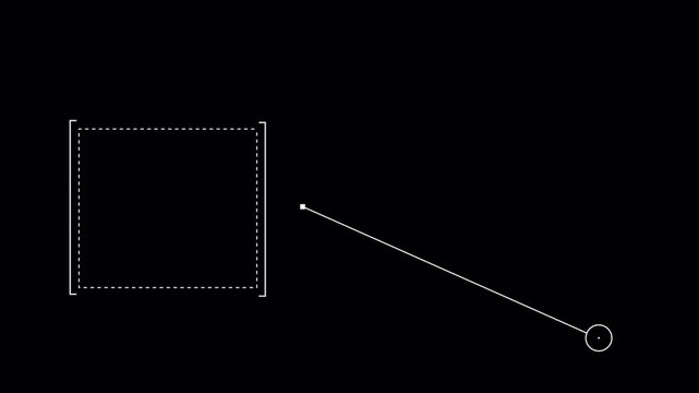 Minimal Callout Animation, Dotted Label Box with Pointer Line, Clean Annotation Overlay and Locator Marker on Black Background