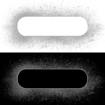 Gray Particle Dust Pill Button UI Element with Spray Effect Isolated Transparent PNG